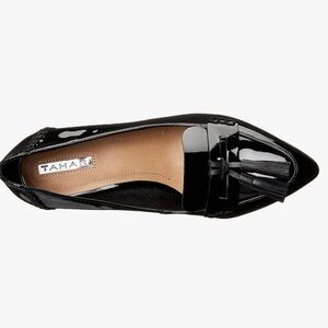 Patent leather chunky loafer shoes/ heel